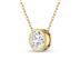 Lab Grown 1 Carat Round Bezel Set Diamond Solitaire Pendant in 14K Yellow Gold