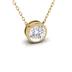 Lab Grown 1 Carat Round Bezel Set Diamond Solitaire Pendant in 14K Yellow Gold