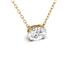 Lab Grown 1 Carat Floating Oval Diamond Solitaire Pendant in 14K Yellow Gold