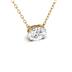 Lab Grown 1 Carat Floating Oval Diamond Solitaire Pendant in 14K Yellow Gold