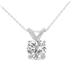 1 Carat Lab Grown Diamond Round Solitaire Pendant in 14K White Gold