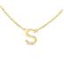 14K Solid Yellow Gold S Mini Initial Necklace