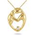 Mother and Baby Diamond Pendant 10K Yellow Gold