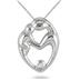 Mother and Baby Diamond Pendant 10K White Gold