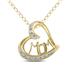 MOM Diamond Heart Pendant 10K Yellow Gold