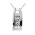 1.00CTW Bar Set Diamond Three Stone Pendant in Platinum