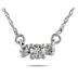 1/2 CT Diamond Three Stone Pendant Necklace 14K White Gold