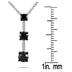1.00CTW Classic Four Prong Three Stone Black Diamond Pendant in 14k White Gold