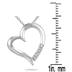 Three Stone Diamond Heart Pendant in .925 Sterling Silver