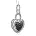 1/4 Ct. Genuine Black & White Diamond Double Heart Pendant in Sterling Silver