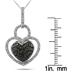 1/4 Ct. Genuine Black & White Diamond Double Heart Pendant in Sterling Silver