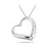 Three Stone Diamond Heart Slide Pendant in .925 Sterling Silver