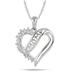 Diamond Heart MOM Pendant in .925 Sterling Silver