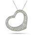 1/8 Carat Pave Diamond Heart Pendant in .925 Sterling Silver