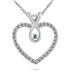 1/4 Carat Genuine Blue and White Diamond Heart Pendant in .925 Sterling Silver