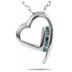 1/10 Carat Blue Diamond Heart Pendant in 10K White Gold