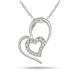 1/10 Carat Diamond Double Heart Pendant in .925 Sterling Silver