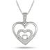 1/10 Carat Diamond Triple Heart Pendant in .925 Sterling Silver