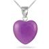 All Natural Lavender Jade Heart Pendant in .925 Sterling Silver