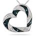 1/10 Carat Blue and White Diamond Heart Pendant in .925 Sterling Silver