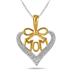 18K Gold Plated Diamond Mom Heart Pendant in .925 Sterling Silver