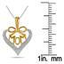 18K Gold Plated Diamond Mom Heart Pendant in .925 Sterling Silver