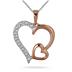 1/10 Carat Diamond Heart Pendant in 18K Pink Gold Plated Sterling Silver