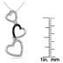 0.06 Carat Black and White Diamond Heart Link Pendant in .925 Sterling Silver