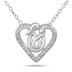 Mother and Baby Diamond Heart Pendant in .925 Sterling Silver