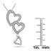 Diamond Triple Heart Drop Pendant in .925 Sterling Silver