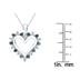 1 Carat TW Blue and White Diamond Heart Pendant in 14K White Gold
