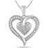 Antique Diamond Heart Pendant and Earring Set in .925 Sterling Silver