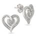 Antique Diamond Heart Pendant and Earring Set in .925 Sterling Silver
