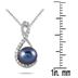 1/10 Carat Natural Freshwater Black Cultured Pearl and Diamond Pendant in 10K White Gold