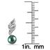 5-5.5 mm Freshwater Black Cultured Pearl and Diamond Earrings in .925 Sterling Silver
