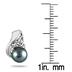 5mm Freshwater Black Cultured Pearl and Diamond Earrings in .925 Sterling Silver