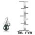 5mm Freshwater Black Cultured Pearl and Diamond Earrings in .925 Sterling Silver