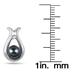 5mm Freshwater Black Cultured Pearl and Diamond Earrings in .925 Sterling Silver