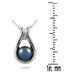All Natural Freshwater Black Cultured Pearl and Diamond Pendant in .925 Sterling Silver