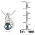 7mm Freshwater Black Cultured Pearl and Diamond Engraved Pendant in .925 Sterling Silver