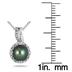 6MM Natural Freshwater Cultured Pearl and Diamond Pendant in .925 Sterling Silver