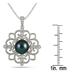 10mm Freshwater Black Cultured Pearl and Topaz Snowflake Pendant in .925 Sterling Silver