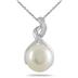 11mm Freshwater White Cultured Pearl Twist Pendant in .925 Sterling Silver