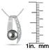 6-6.5mm Natural Freshwater Black Cultured Pearl and Diamond Pendant in .925 Sterling Silver