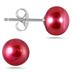 7-8MM All Natural Freshwater Cranberry Rice Cultured Pearl Jewelry Set in .925 Sterling Silver