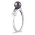 10K White Gold All Natural 4mm Akoya Cultured Pearl and Diamond Ring 