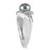 7mm Freshwater Black Cultured Pearl and Diamond Engraved Ring in .925 Sterling Silver