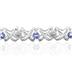 1 1/2 Carat TW Tanzanite and Diamond X Bracelet 10K White Gold