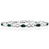 10k White Gold Emerald and Diamond Hugs and Kisses Bracelet