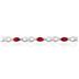 10k White Gold Ruby and Diamond Hugs and Kisses Bracelet